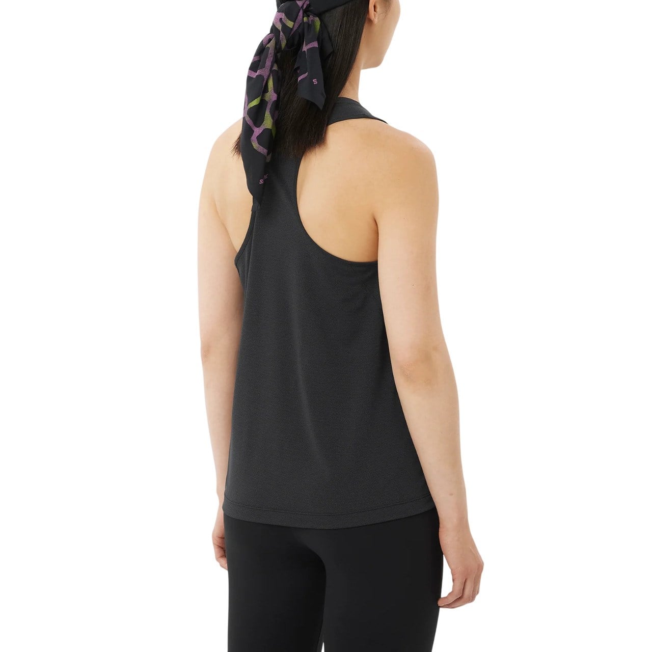 Salomon Shakeout Core Womens Graphic Running Tank - Deep Black