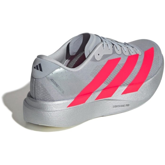 adidas Adizero Evo SL - Mens Running Shoes - Silver Metallic/Lucid Red/Iron Metallic