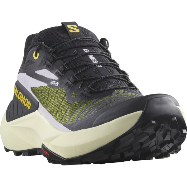 Salomon Genesis - Womens Trail Running Shoes - Black/Sulphur/Opetal