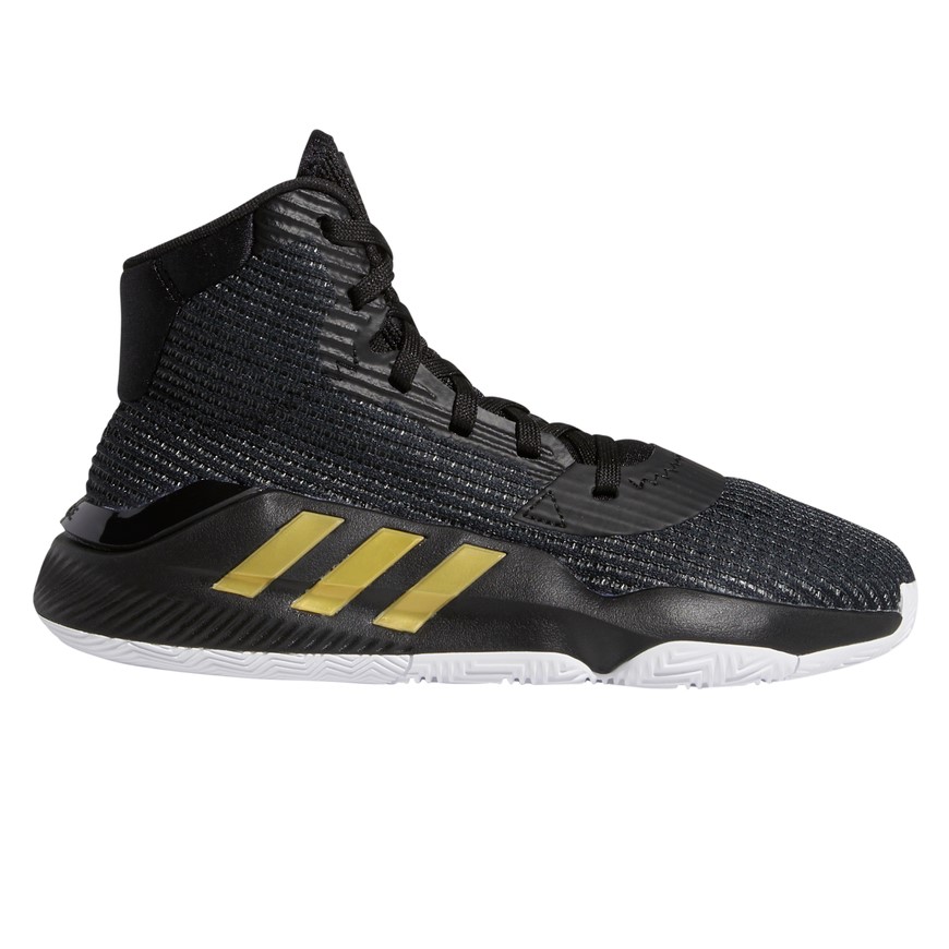 adidas Pro Bounce 2019 - Kids Basketball Shoes - Core Black/Gold/Footwear White