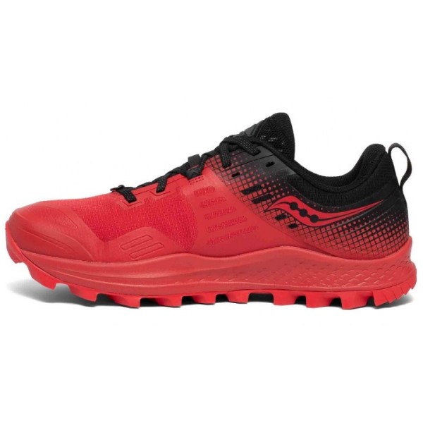 Saucony Peregrine 10 ST - Mens Trail Running Shoes - Red/Black