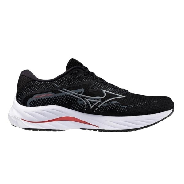 Mizuno Wave Rider 27 - Mens Running Shoes - Black/Nickel/Cayenne