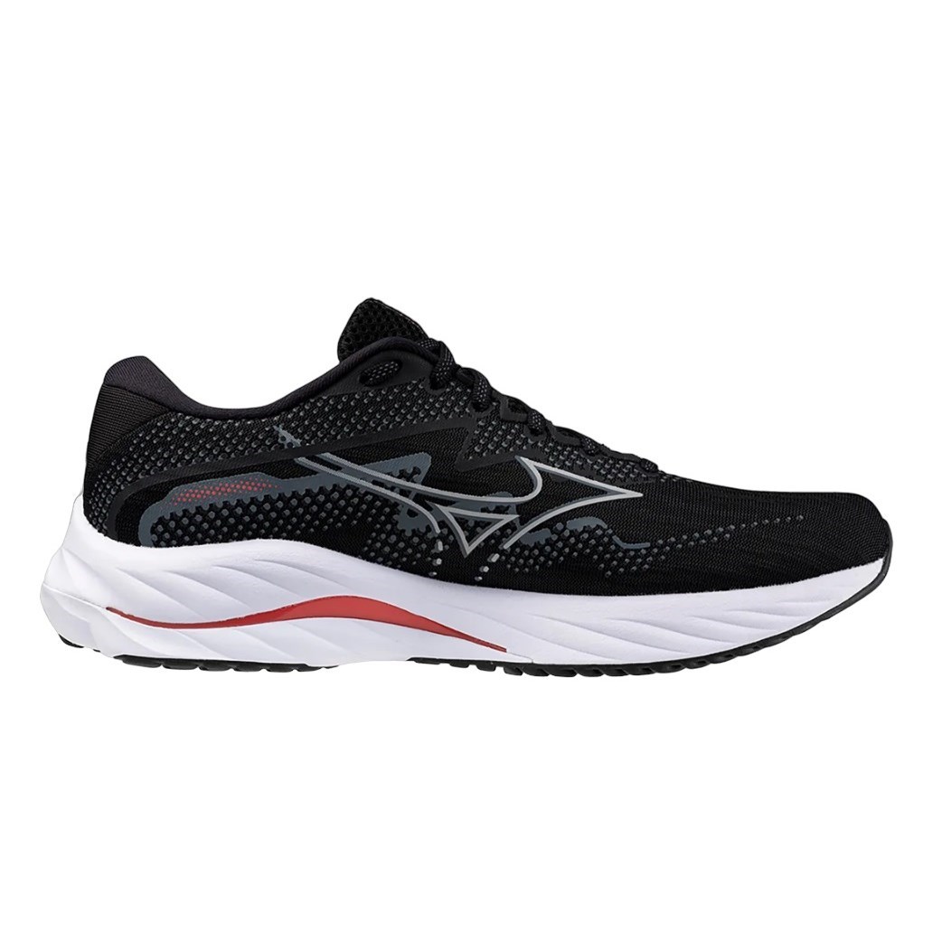Mizuno Wave Rider 27 - Mens Running Shoes - Black/Nickel/Cayenne