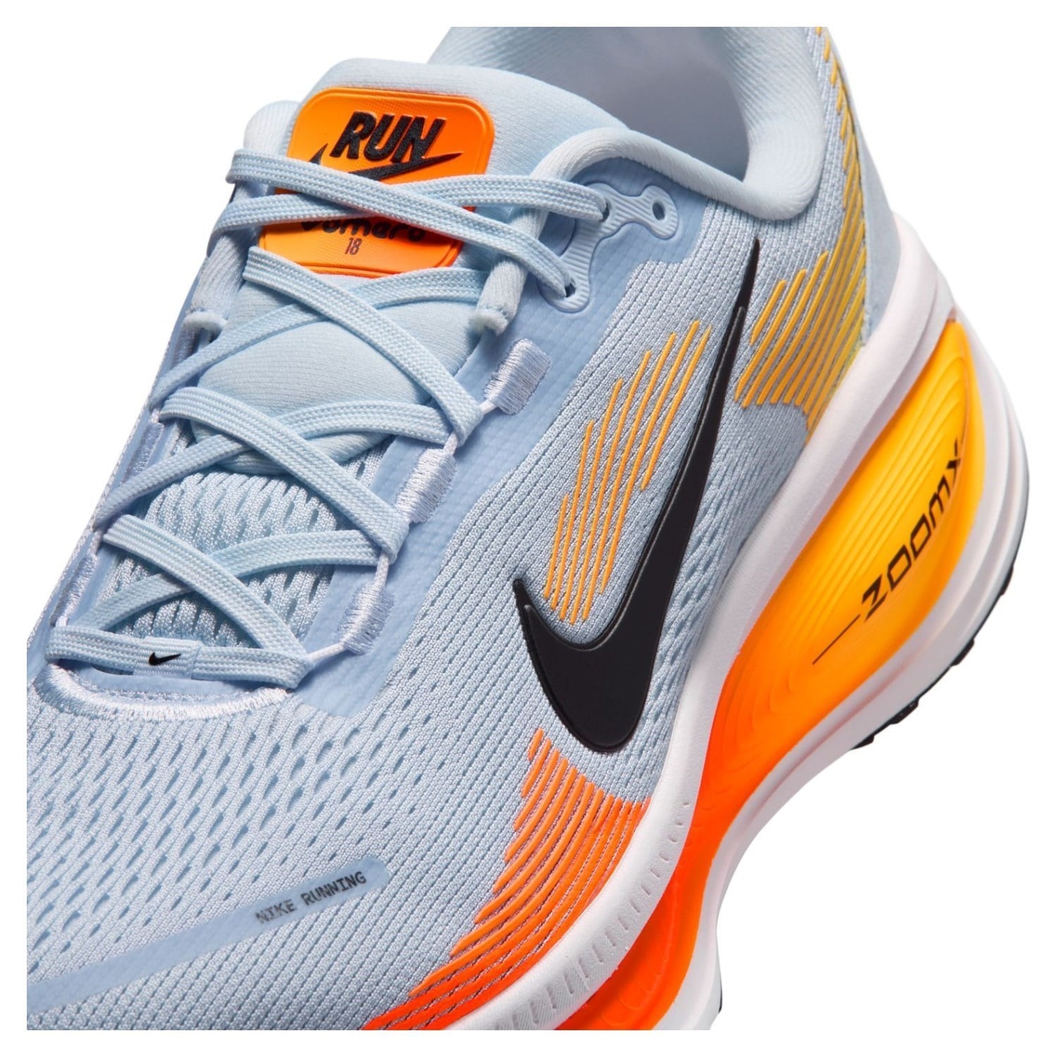Nike Vomero 18 - Mens Running Shoes - Hydrogen Blue/Black/Laser Orange