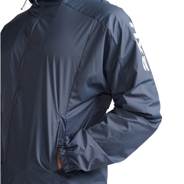 2XU Motion Windbreaker Mens Running Jacket - Turbulence/White