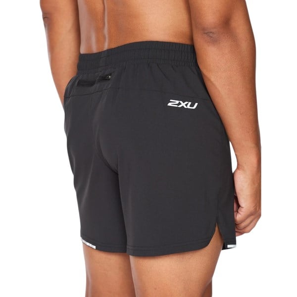 2XU Aero 5 Inch Mens Running Shorts - Black/Silver Reflective