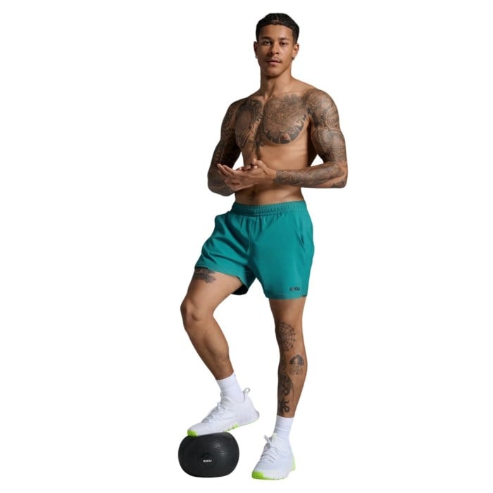 2XU Aero 5 Inch Mens Running Shorts - Slate Green/Black Reflective