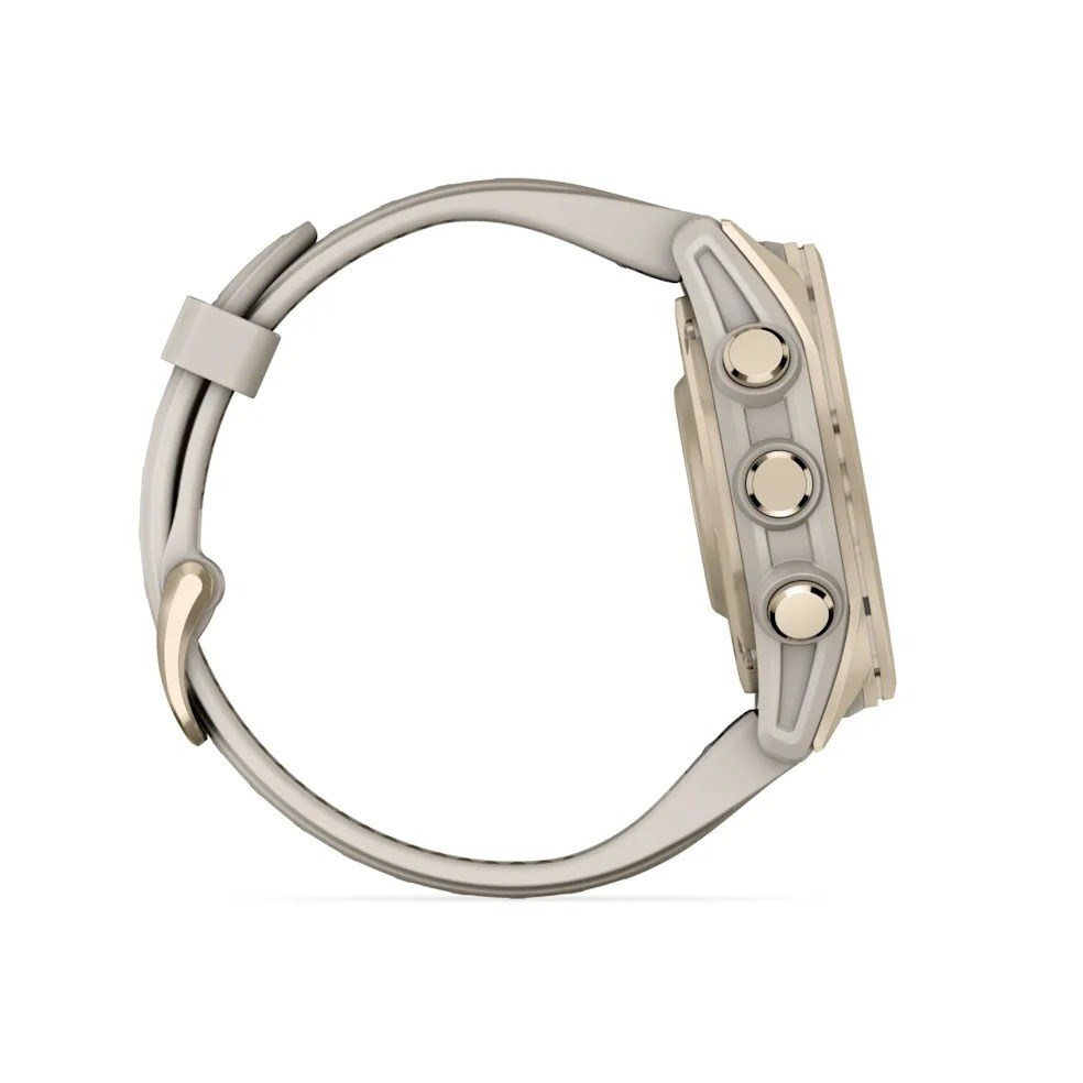 Garmin fenix 8 43mm Premium Multisport Smartwatch - Sapphire/Soft Gold with Fog Grey/Darkstone