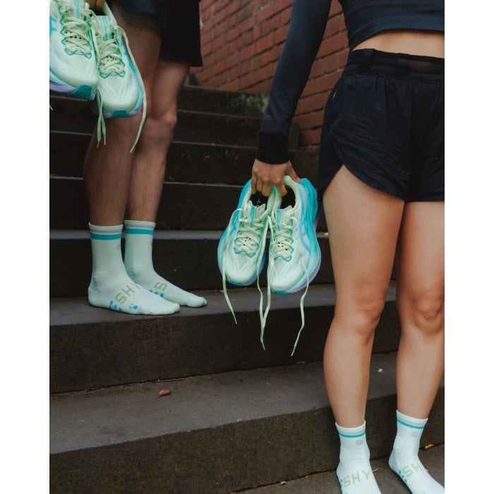 SHYU Quarter Crew Racing Socks - Pear/Mermaid/Lilac - image 2