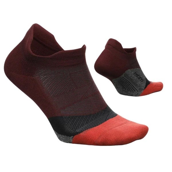 Feetures Elite Light Cushion No Show Tab Running Socks - Dark Cherry