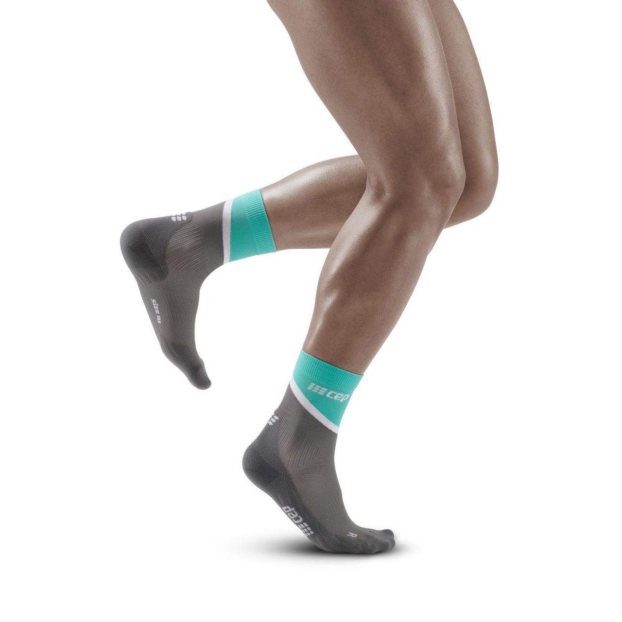 CEP Chevron Mid Cut Compression Socks - Grey/Ocean