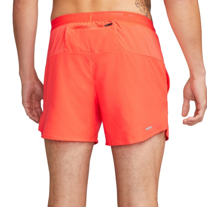 Nike Dri-Fit Stride 5 Inch Brief-Lined Mens Running Shorts - Bright Crimson/Black/Reflective Silver