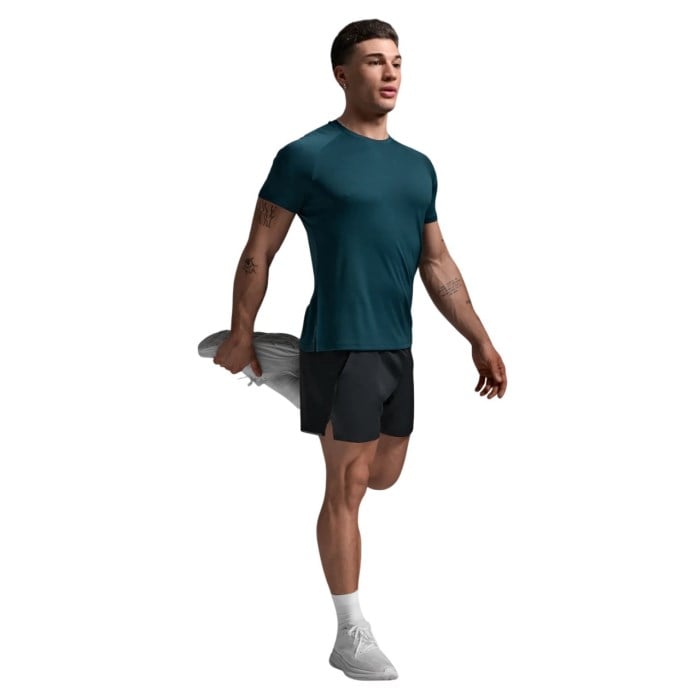 2XU Mens Aero Mesh T-Shirt - Dark Moss/Silver Reflective