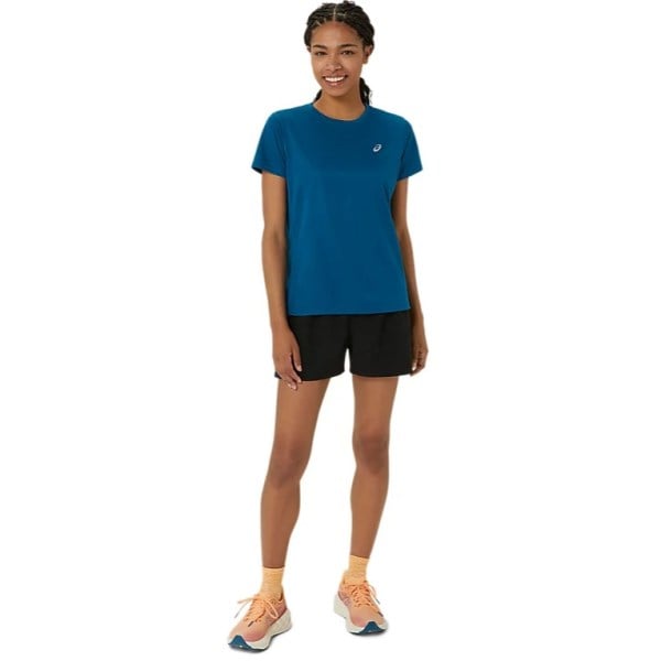 Asics Silver Womens Short Sleeve Running T-Shirt - Rich Navy