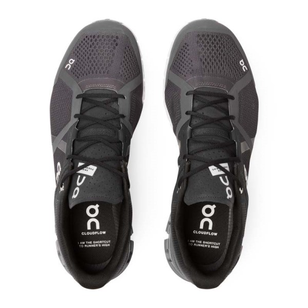 On Cloudflow - Mens Running Shoes - Black/Asphalt