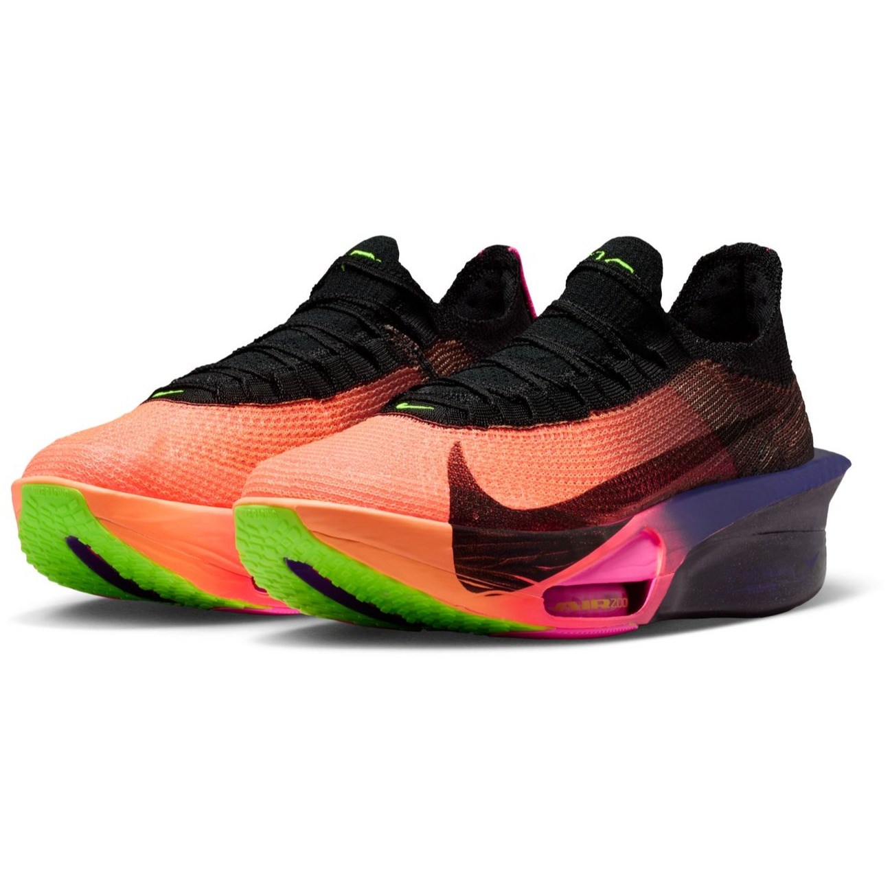Nike Alphafly 3 GLAM - Mens Road Racing Shoes - Orange Pulse/Black/Purple Dynasty