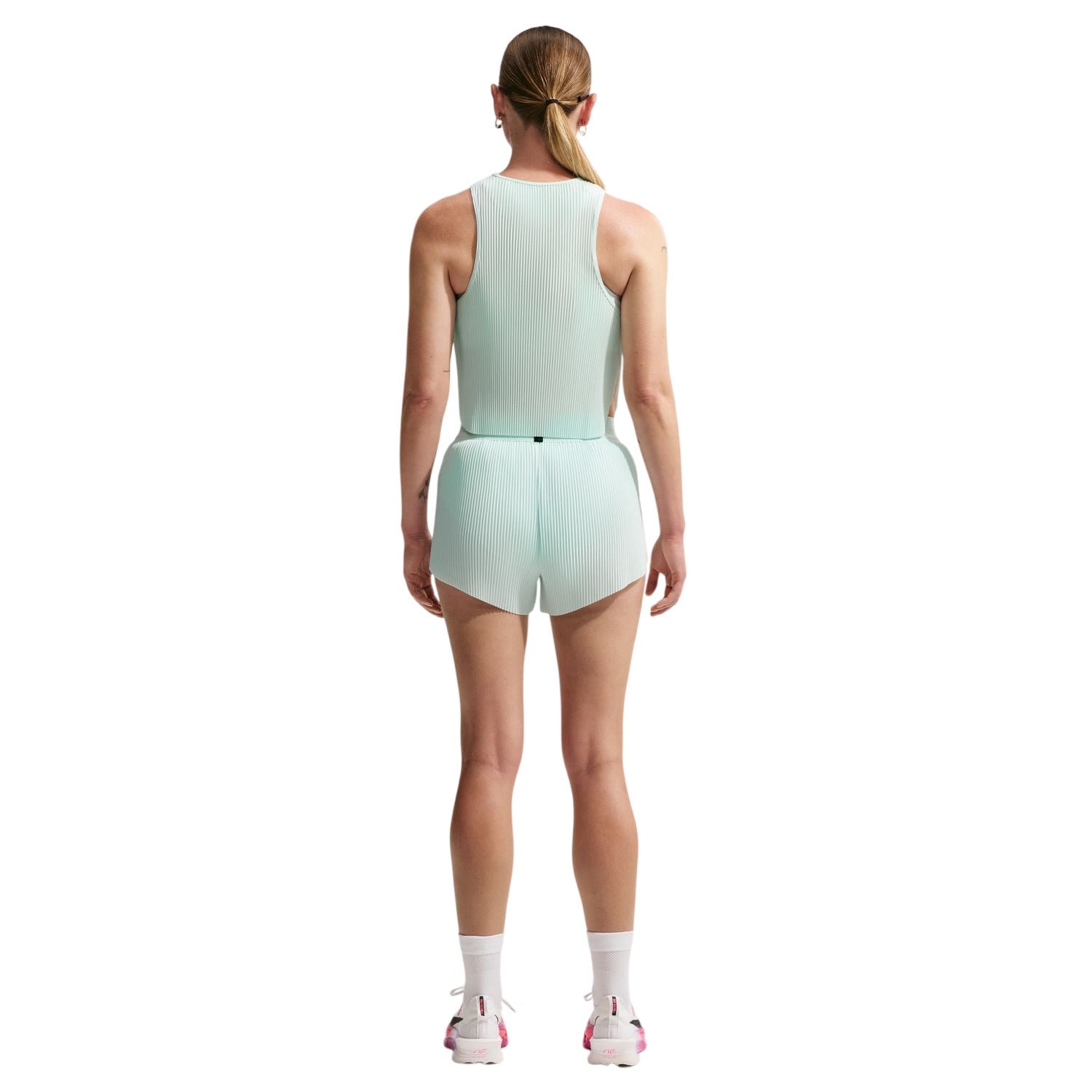 Nike Aeroswift Dri-Fit ADV Cropped Womens Running Tank - Barely Green/Black