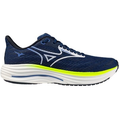 Mizuno Wave Rider 29 - Mens Running Shoes - Estate Blue/White/Lightning Yellow