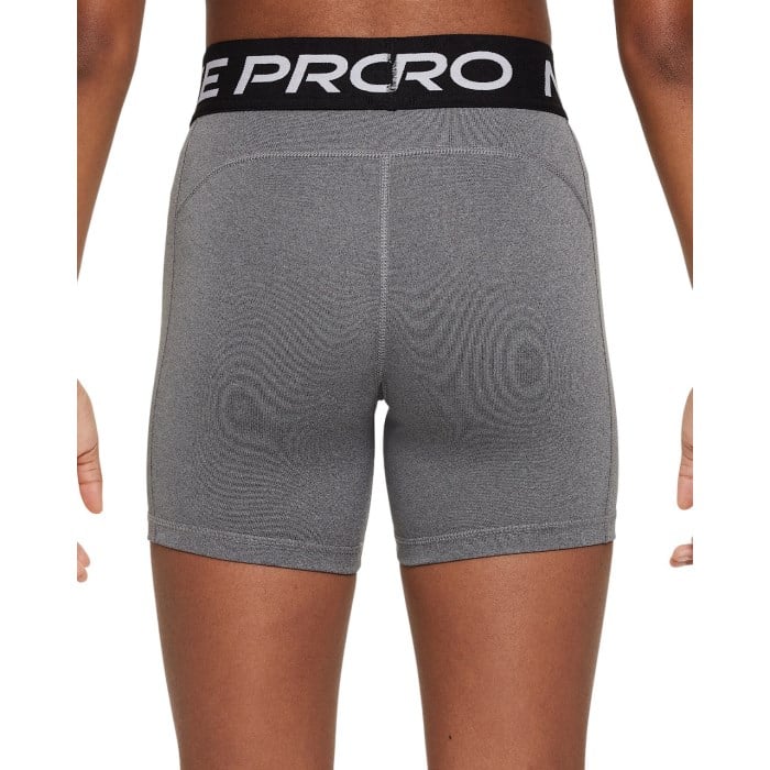 Nike Pro Kids Girls Training Shorts - Carbon Heather/White