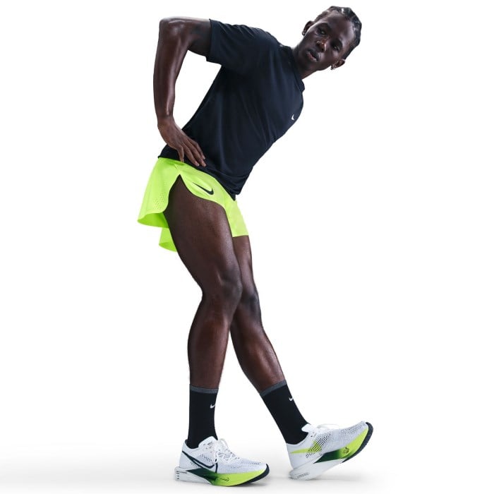Nike AeroSwift ADV 4 Inch Brief-Lined Mens Running Shorts - Volt/Black