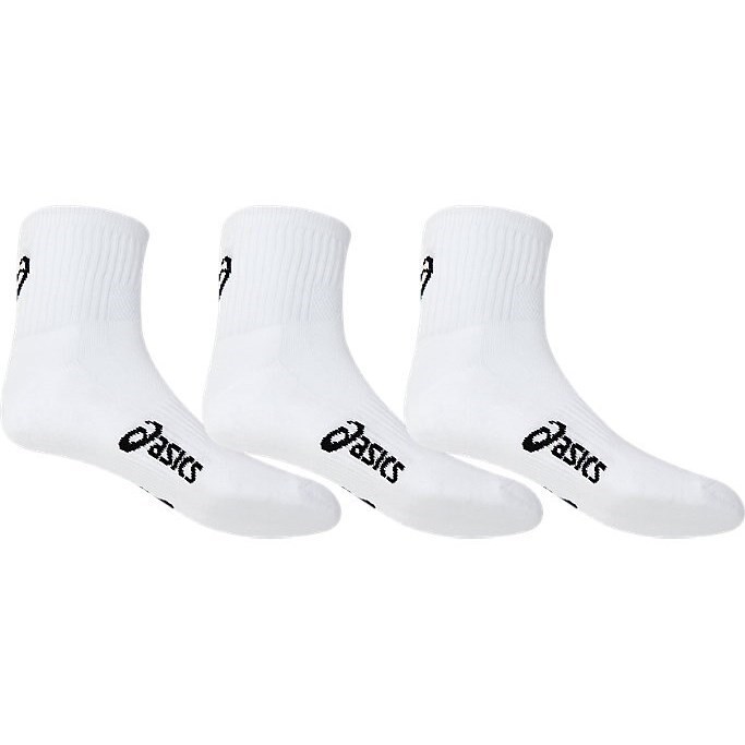 Asics Pace Quarter Socks - 3 Pack - Brilliant White