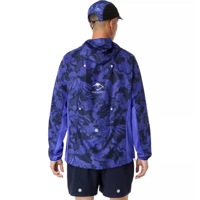Asics FujiTrail Mens Packable Running Jacket - Cobalt Burst/Indigo Blue/Cream