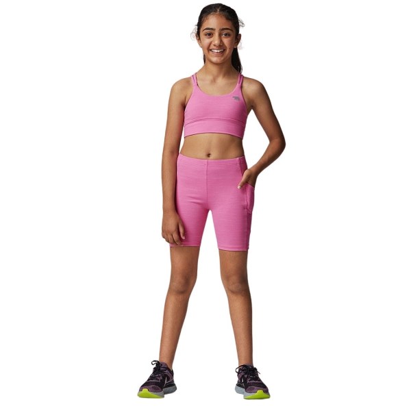Running Bare Lotus Kids Girls Sports Bra - Bonbon/Marle
