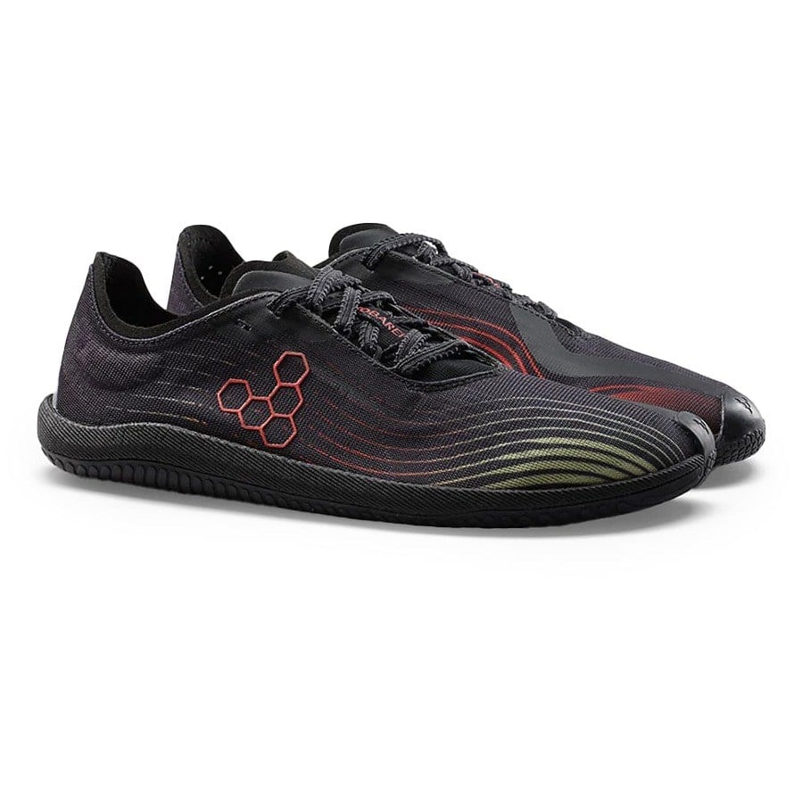 Vivobarefoot Primus Flow - Mens Running Shoes - Obsidian/Cherry Tomato