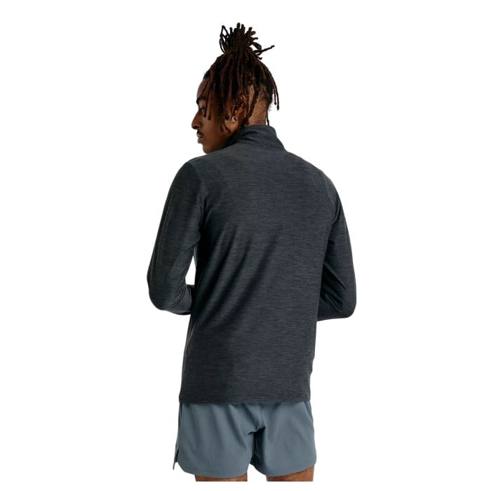 New Balance Space Dye Mens 1/4 Zip - Black Heather