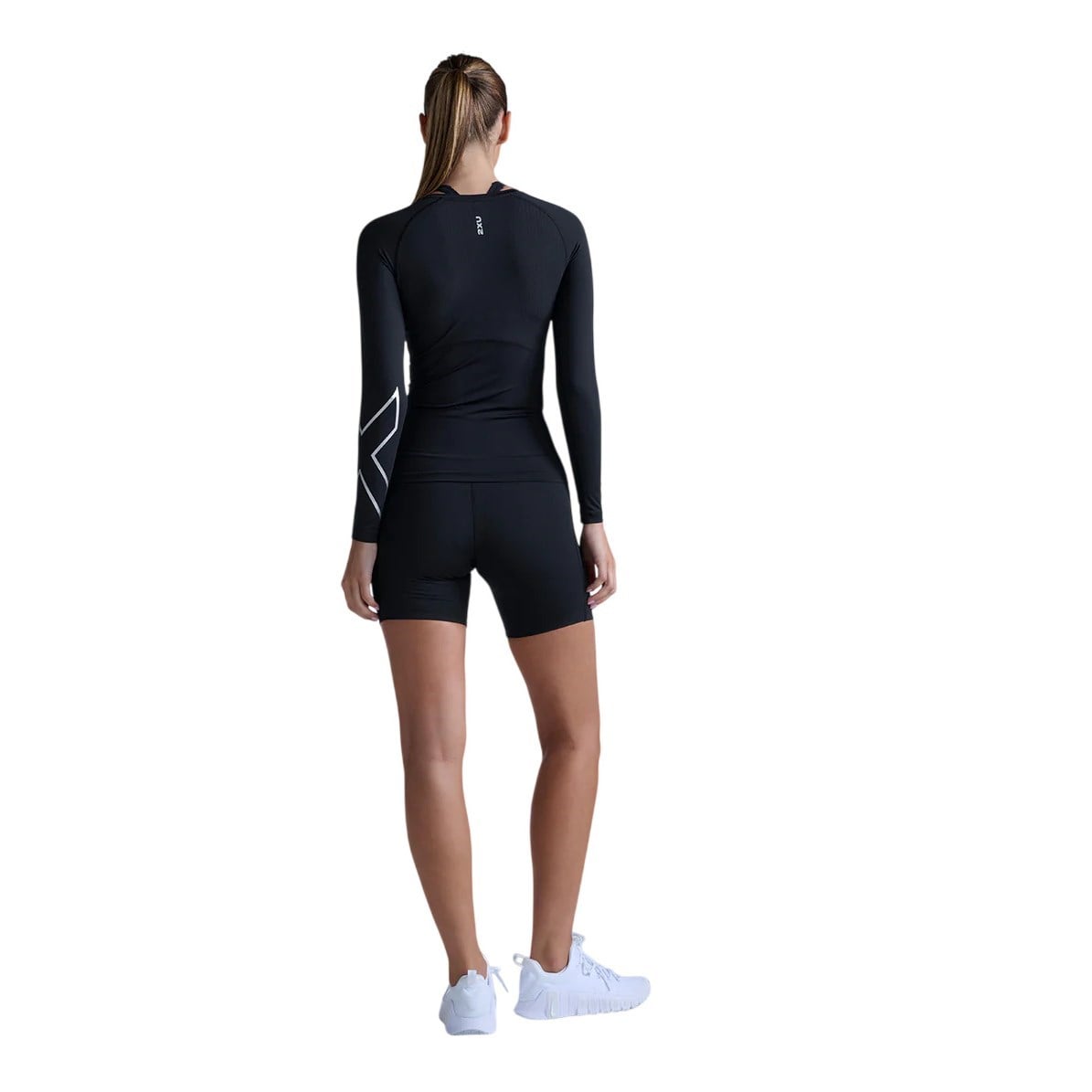2XU Core Compression Womens Long Sleeve Running Top - Black/Silver - image 2
