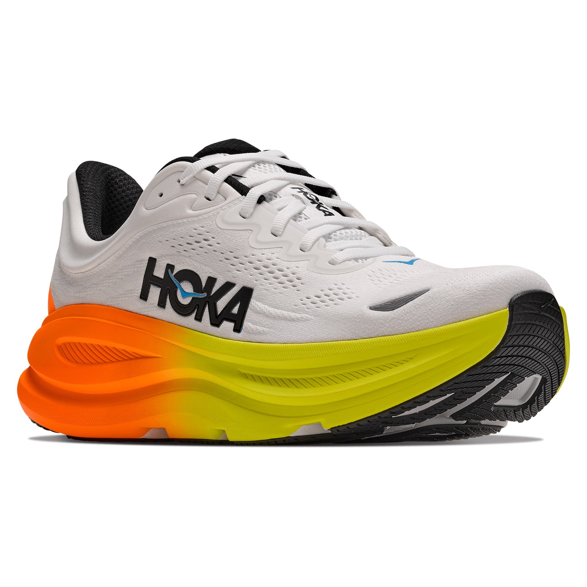 Hoka Bondi 9 - Mens Running Shoes - White/Neon/Tangerine - image 4
