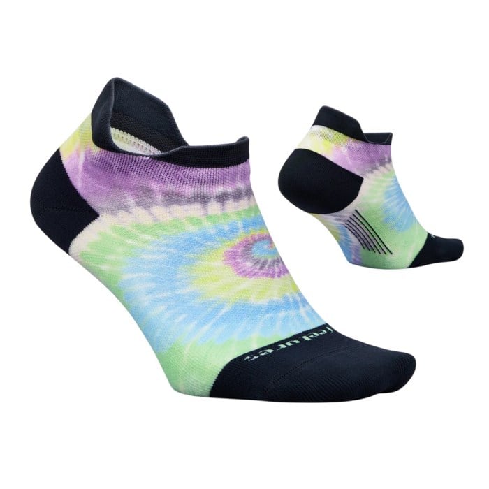 Feetures Elite Light Cushion No Show Tab Running Socks - Lavender Spiral