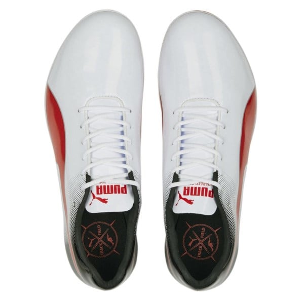 Puma evoSpeed Sprint 14 - Unisex Track Sprint Spikes - White/Black/Red