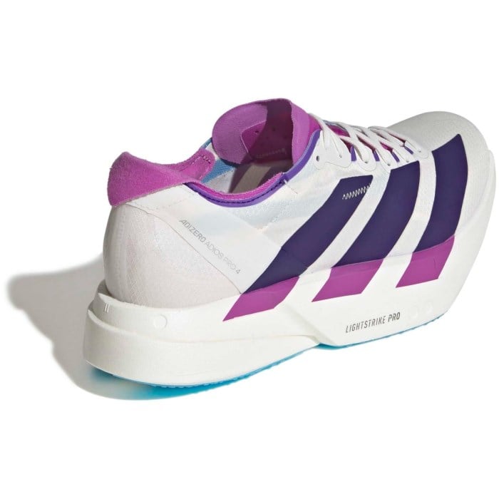 adidas Adizero Adios Pro 4 - Womens Racing Shoes - Core White/Collegiate Purple/Blue Burst
