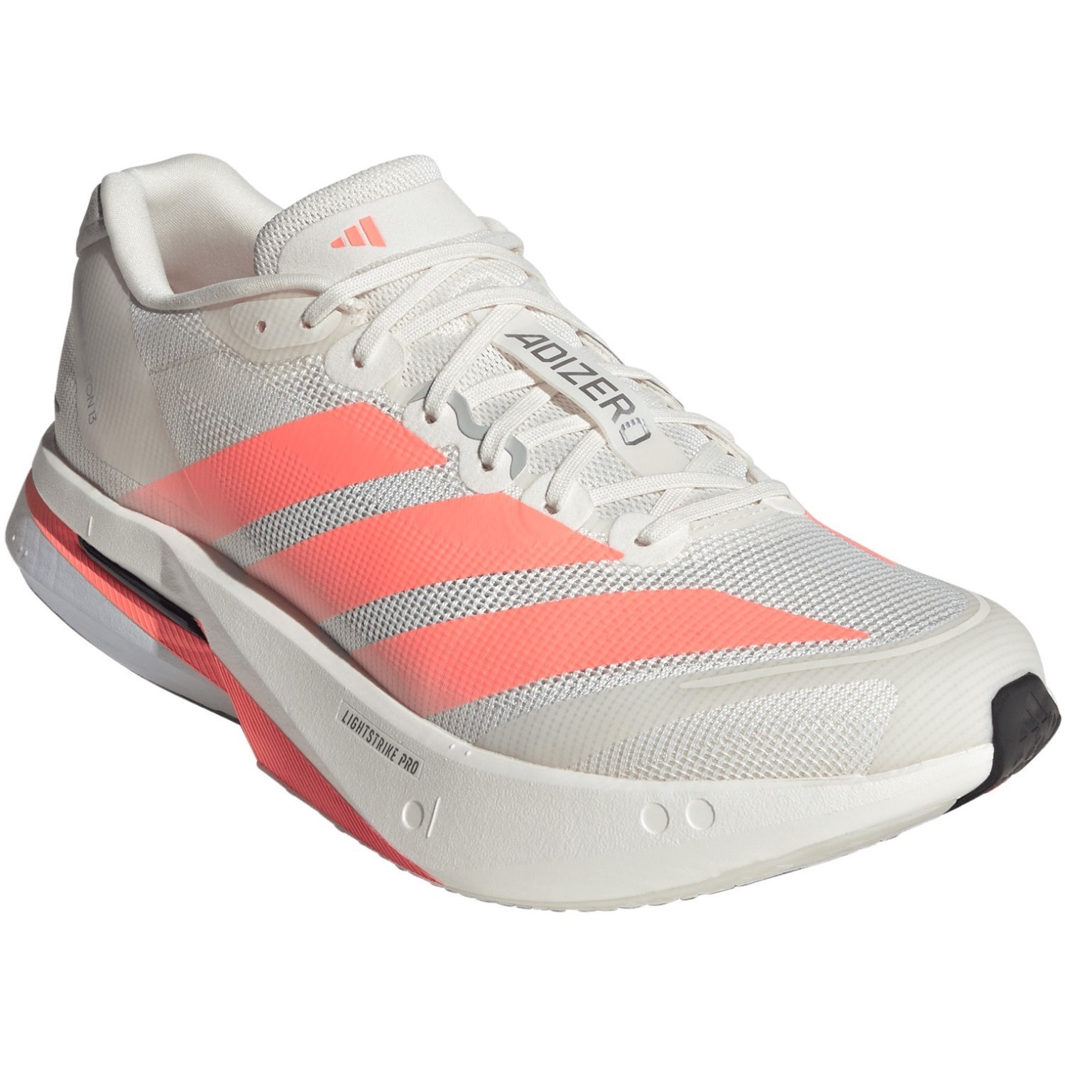 adidas Adizero Boston 13 - Mens Running Shoes - Off White/Lucid Orange/Grey