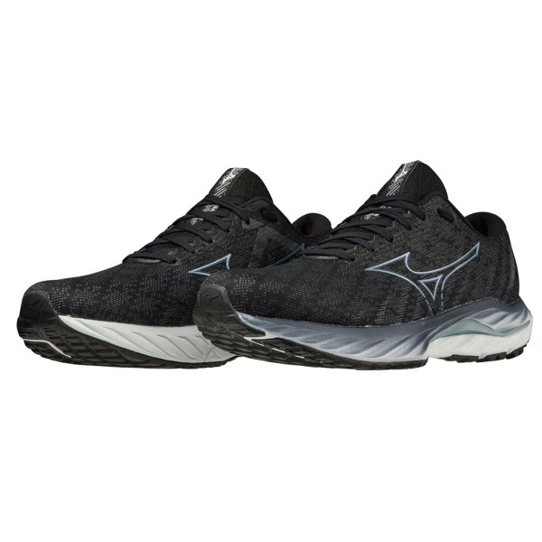 Mizuno Wave Inspire 19 - Mens Running Shoes - Black/Glacial Ridge/Illusion Blue