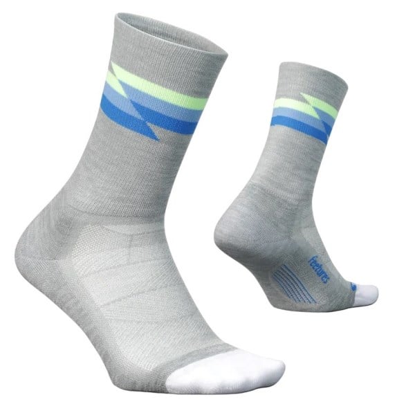 Feetures Elite Light Cushion Mini Crew Running Socks - Synthwave Grey