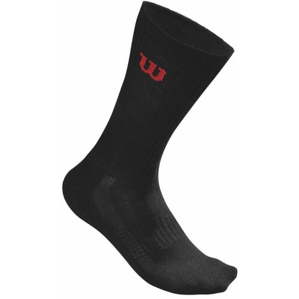 Wilson Mens Tennis Crew Socks - 3 Pack - Black
