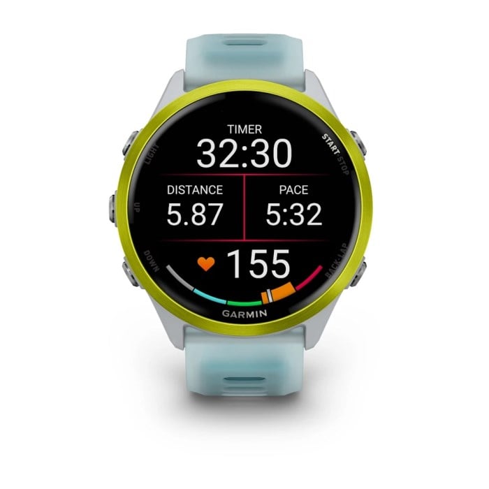 Garmin Forerunner 570 47mm - Advanced GPS Running Smartwatch - Amp Yellow/Whitestone/Turquoise