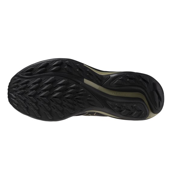 Mizuno Wave Rider GTX 2 - Mens Trail Running Shoes - Black/Golden Halo/Quiet Shade