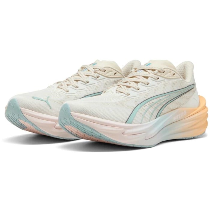 Puma Deviate Nitro 4 Run Club - Womens Running Shoes - Warm White/Lucite/Vapor Grey
