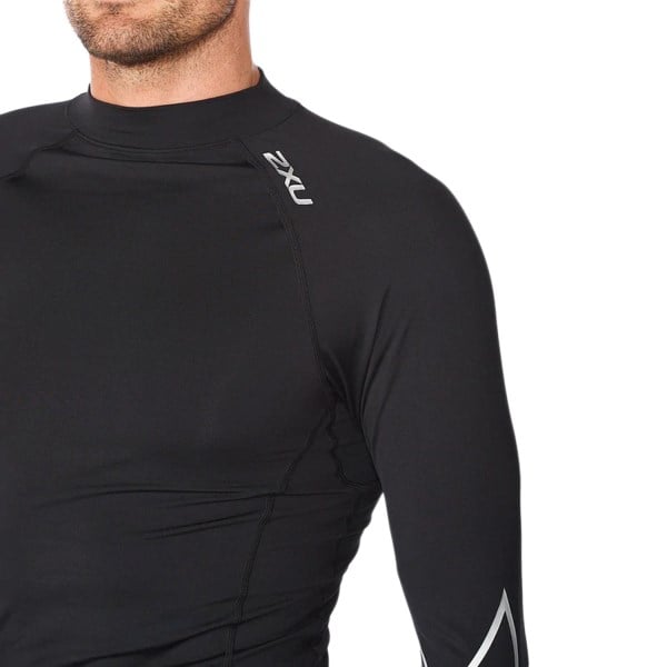 2XU Ignition Thermal Mens Compression Long Sleeve Top - Black/Silver