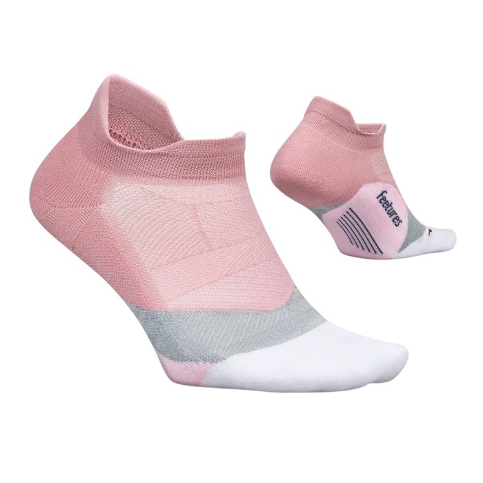 Feetures Elite Light Cushion No Show Tab Running Socks - Pink Orchard