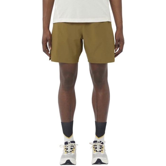 Salomon Shakeout Core 7 Inch Mens Shorts No Liner - Brilliant Olive