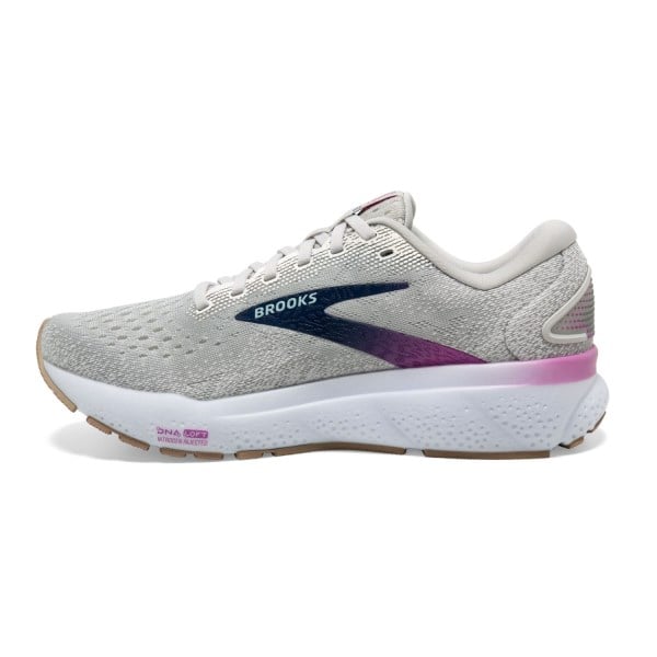 Brooks Ghost 16 - Womens Running Shoes - White/Grey/Estate Blue