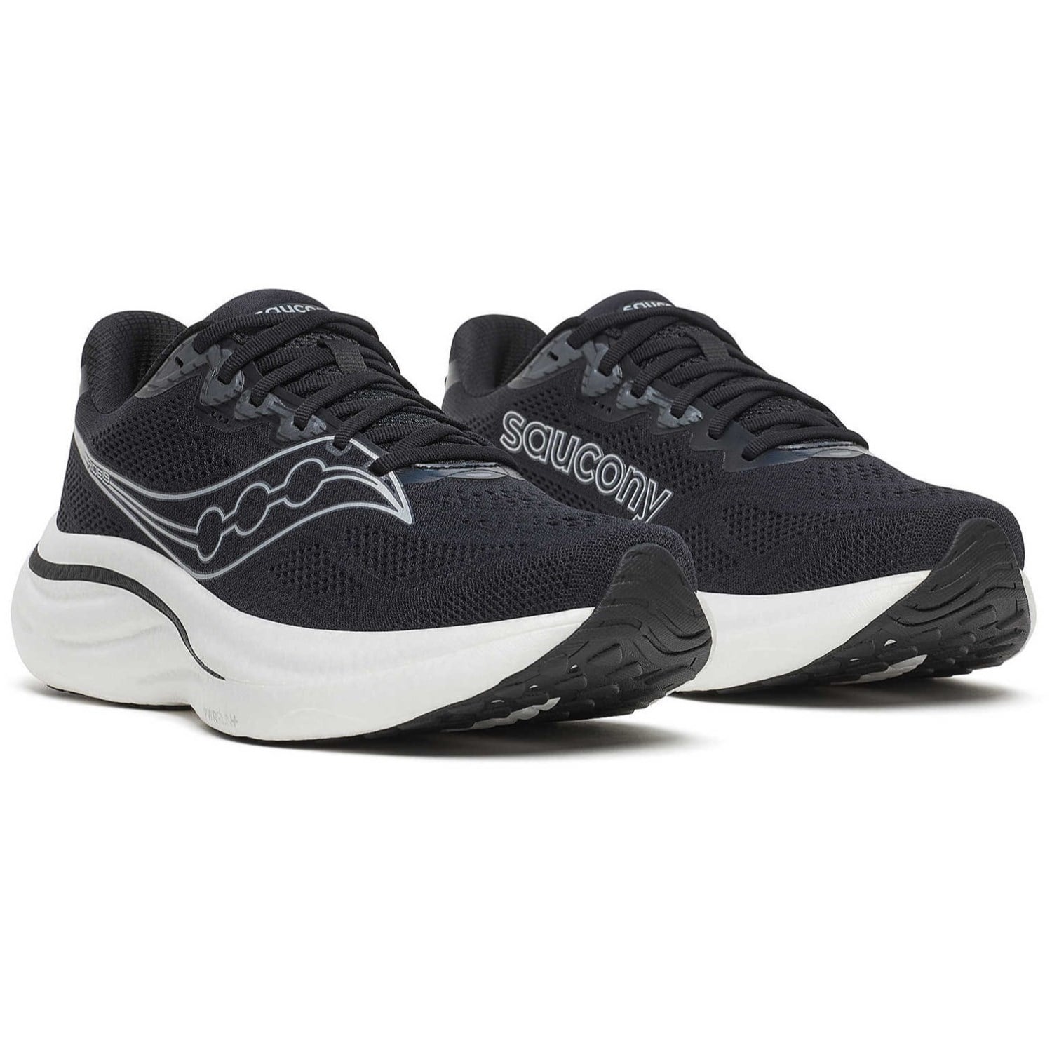 Saucony Ride 19 - Mens Running Shoes - Black/Silver