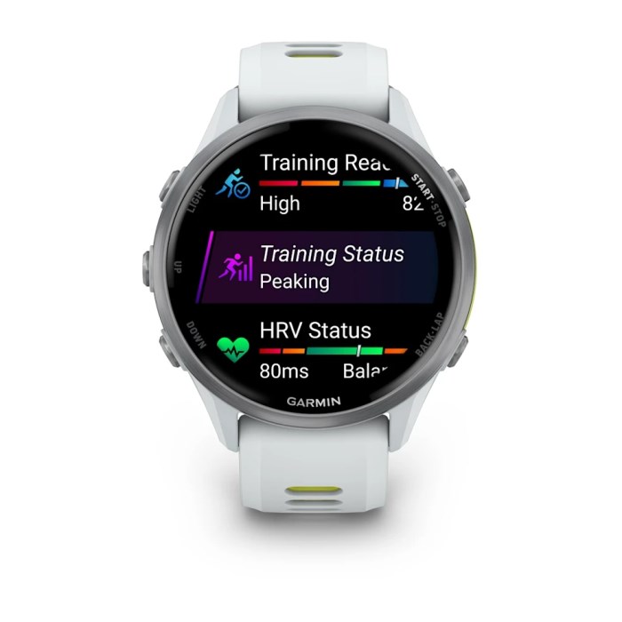 Garmin Forerunner 970 Premium GPS Running and Triathlon Smartwatch - Whitestone/Amp Yellow
