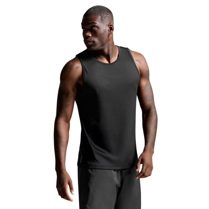 2XU Aero Mesh Mens Running Tank Top - Black/Silver Reflective