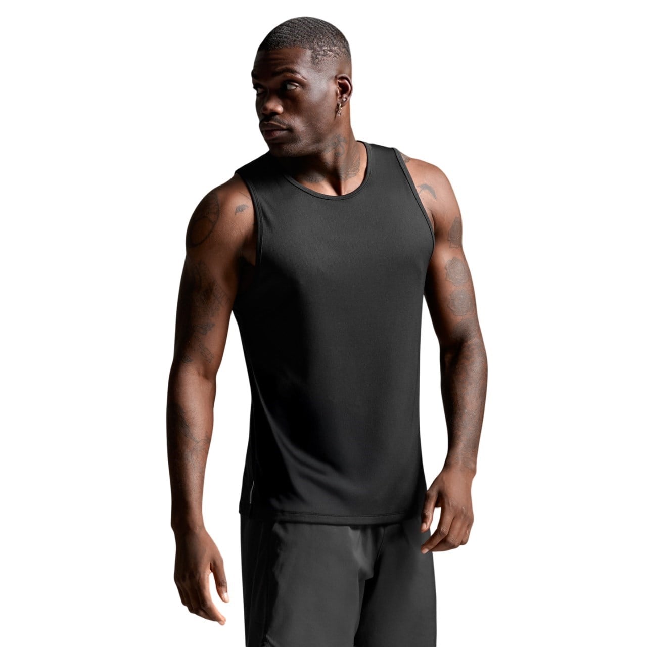 2XU Aero Mesh Mens Running Tank Top - Black/Silver Reflective