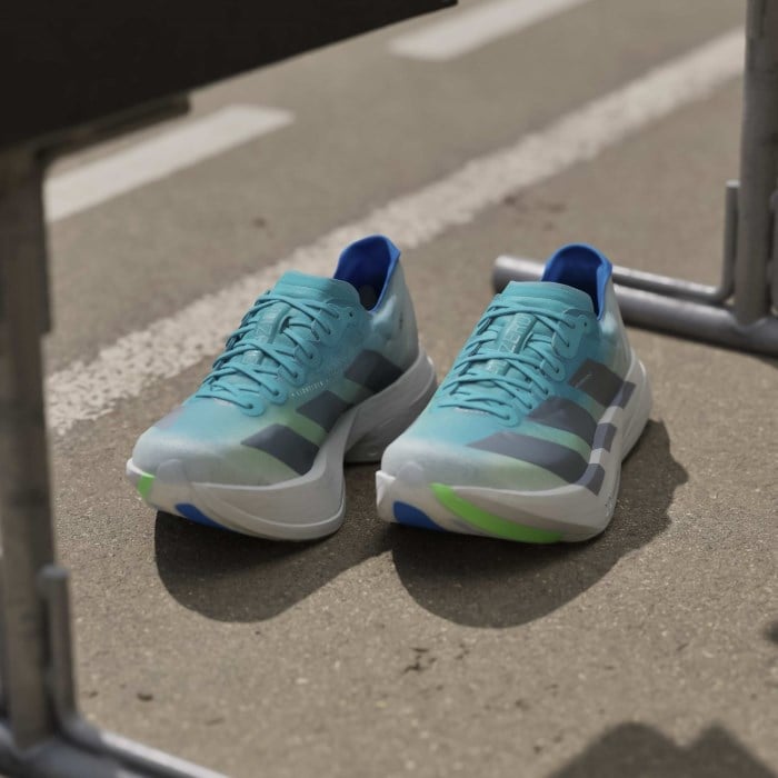 adidas Adizero Adios Pro 4 - Mens Racing Shoes - Hi Res Aqua/Iron Metallic/Grey One